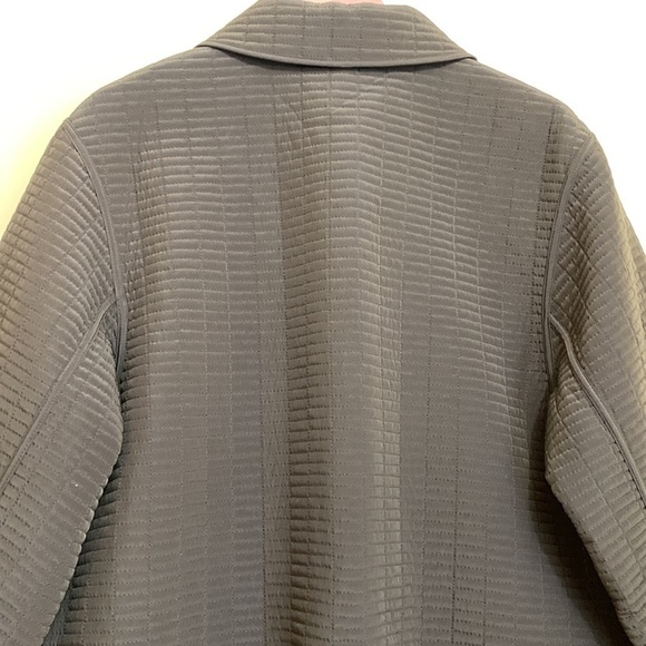 Hilary Radley || Brown Quilted Snap Collar Boxy Pocket Coat Jacket Small - Picture 11 of 17